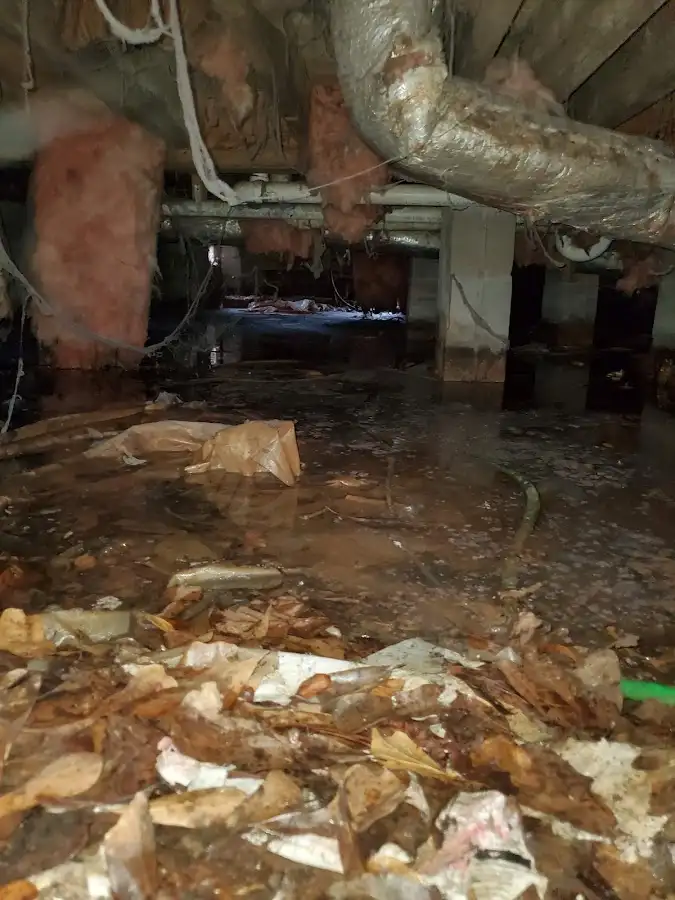 Crawl space flood assessment for Commercial Water Damage Restoration in West Haven